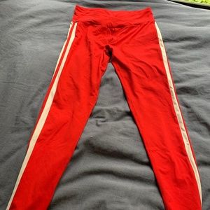 Red athletic leggings
